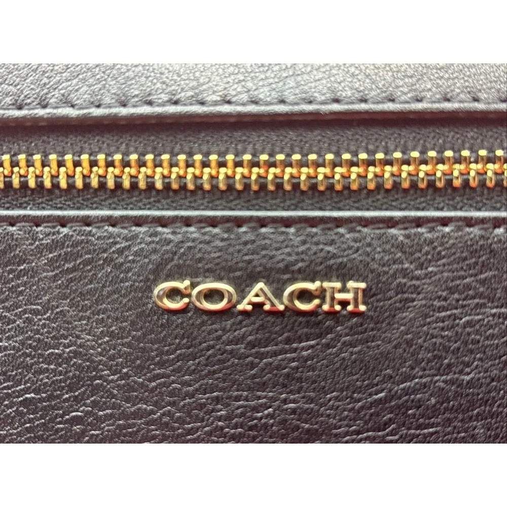 Coach Leather Madison  Large WRISTLET embossed python sides Black/white